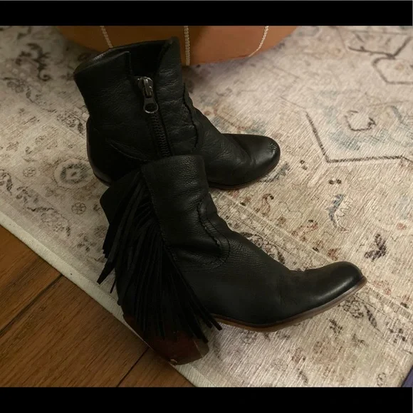 Sam Edelman Shoes Sam Edelman Louie Black Fringe Bootsbooties